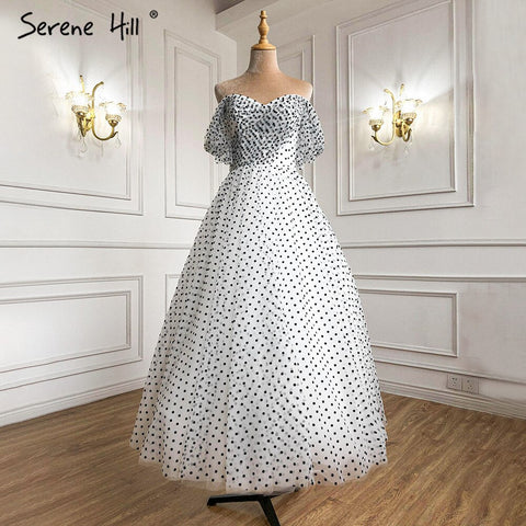 Sexy Midi Evening Dresses 2025 Big Puffy Ball Gown Ankle Length Formal Dress LA70568