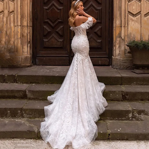 Sexy Off The Shoulder Mermaid Vestidos De Novia Appliques Vestido De Noiva Sweetheart Wedding Dresses Lace Robe De Mariée