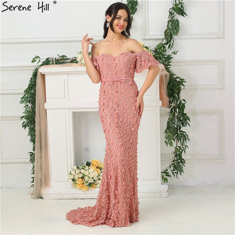 En oferta, sin devoluciones ni reembolsos. Vestidos de noche de sirena, sexis, sin tirantes, de manga corta, con bordados y perlas. Vestido formal de moda LA6519. 