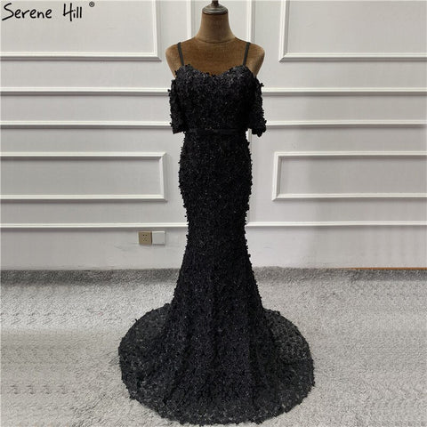 En oferta, sin devoluciones ni reembolsos. Vestidos de noche de sirena, sexis, sin tirantes, de manga corta, con bordados y perlas. Vestido formal de moda LA6519. 