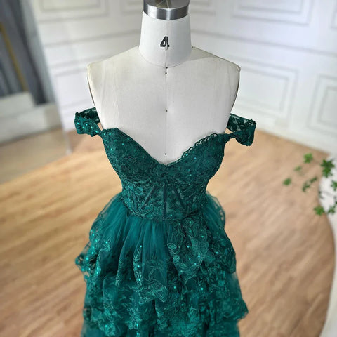 Robe de soirée noire style arabe, fendue, bretelles spaghetti, coupe trapèze, en dentelle et perles, pour femme, tenue de mariage, LA72586 