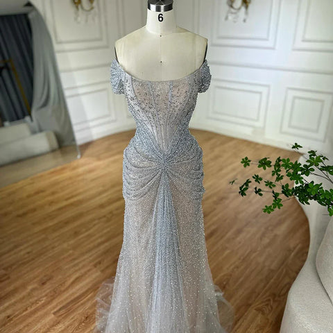 Luxury Designer Beaded Mermaid Evening Dresses Elegant Formal Gown LA72905