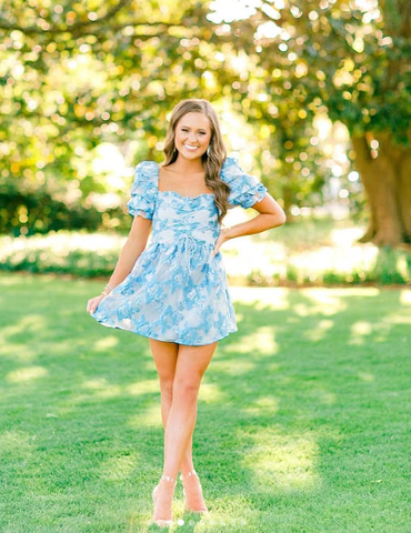 Robe courte trapèze à imprimé floral style rétro, tenue d'été Y2957