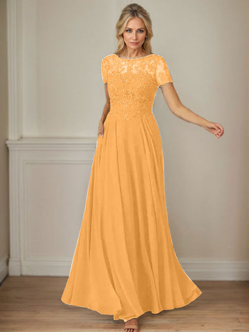 Vestido de gasa azul marino oscuro de corte en A con escote barco y lentejuelas 