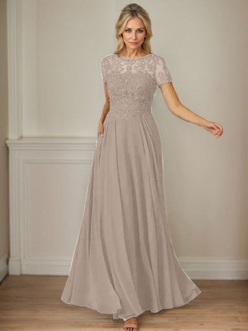 Vestido de gasa azul marino oscuro de corte en A con escote barco y lentejuelas 