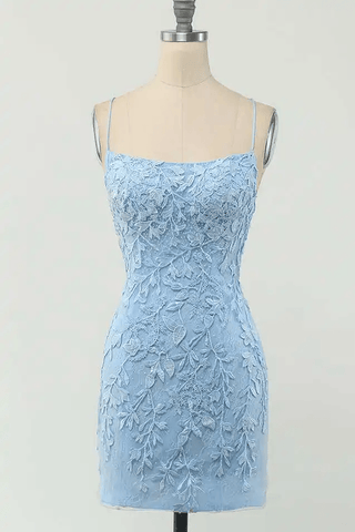 Vestido corto rosa de fiesta con apliques y lazo en la espalda, estilo tubo, para baile de bienvenida, PD327