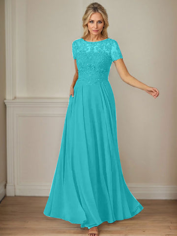 Vestido de gasa azul marino oscuro de corte en A con escote barco y lentejuelas 