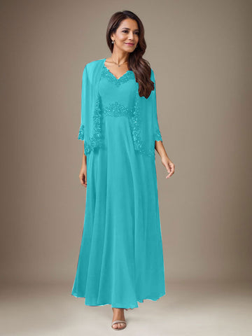 Plum A-Line Sequins Chiffon Dress