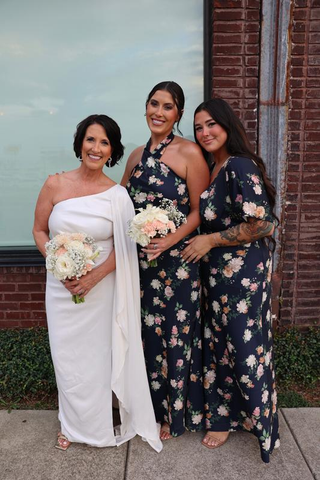 Robe de bal longue bleu marine imprimée en satin à col halter, modèle Y8453