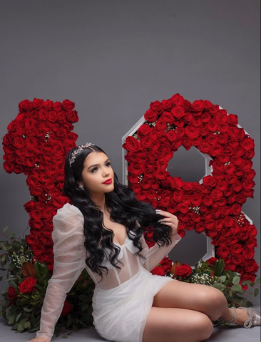 Vestido blanco sexy transparente para fiesta de bienvenida o cumpleaños número 18 Y2665