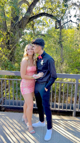 Vestido rosa con lentejuelas para baile de bienvenida, vestido rosa para fiesta Y2244