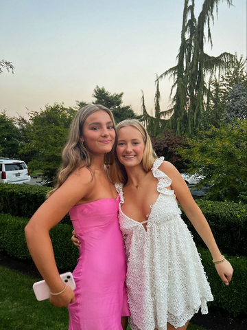 Vestido corto rosa sin tirantes para fiesta de bienvenida Y2228