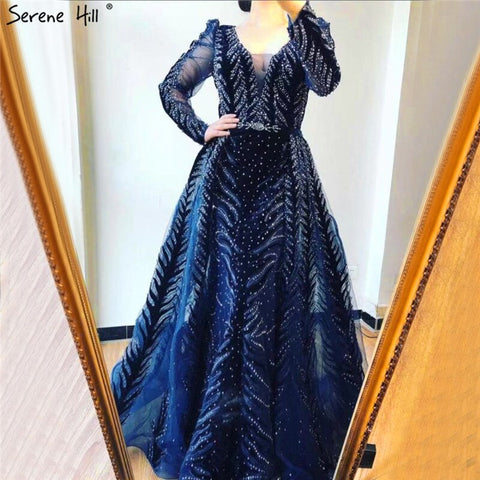 Velvet Wine Red Evening Dresses Long Sleeves Luxury Design Beading  Formal Dress 2025 Plus Size LA60903