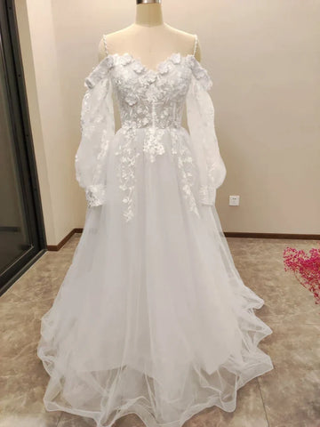 Vestido De Noiva Boho Lace Puffy Tulle Wedding Dresses Bridal Gowns Robe De Mariée Vestidos De Novia