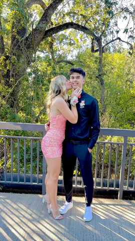 Vestido rosa con lentejuelas para baile de bienvenida, vestido rosa para fiesta Y2244