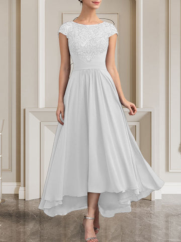 A-line Scoop Floor-Length Lace Chiffon Mother of the Bride Dress With Sequins