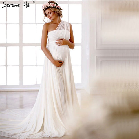 White Off Shoulder Chiffon Sexy Wedding Dresses Pregnant Photography Simple Bridal Gowns 2025 HA2216 Custom Made