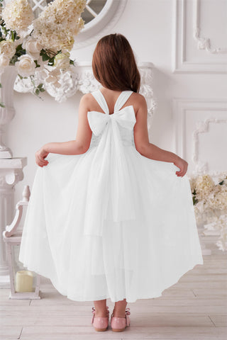 Enchanted Garden Girl Baby Toddler 3D Flower Embellishment Floral Applique Tulle Bow Dress