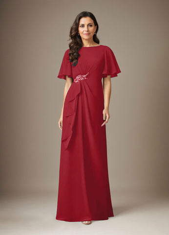 Dark Navy Sheath Beaded Chiffon Dress