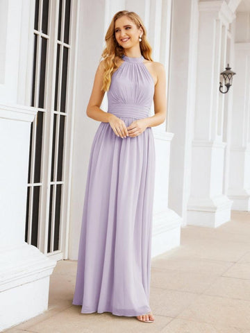 Baoleely Halter Sleeveless Bridesmaid Dresses Long for Party Wedding Evening 28054