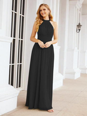 Baoleely Halter Sleeveless Bridesmaid Dresses Long for Party Wedding Evening 28054