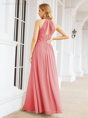 Baoleely Halter Sleeveless Bridesmaid Dresses Long for Party Wedding Evening 28054