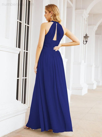 Baoleely Halter Sleeveless Bridesmaid Dresses Long for Party Wedding Evening 28054
