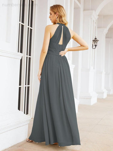 Baoleely Halter Sleeveless Bridesmaid Dresses Long for Party Wedding Evening 28054