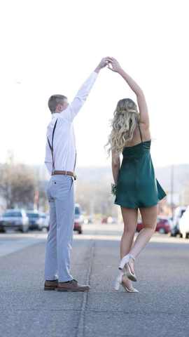 Vestido verde de tirantes finos para baile de bienvenida, vestido verde para fiesta de cumpleaños Y5476
