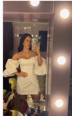 Lindo vestido blanco de manga corta para baile de bienvenida, vestido blanco de fiesta Y7130