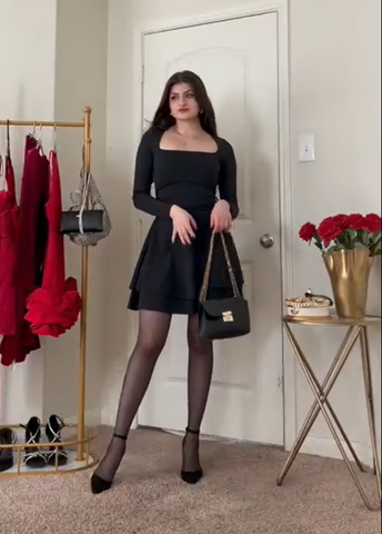 Vestido negro sexy de fiesta, conjunto negro, vestido corto para baile de bienvenida Y4514