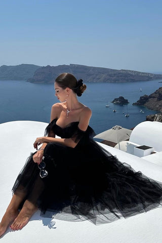 A-Line Corset Ruffled Tulle Prom Dress