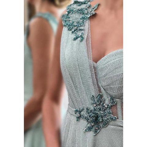 A-Line Charming One Shoulder Tulle Sleeveless Formal Party Prom Dress