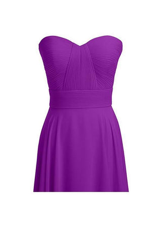 A-line Chiffon Bridesmaid Dress Floor Length Prom Evening Gown BD004