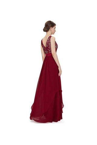 A-line Chiffon Round Neck Evening Dress Party Dress Prom Dress PG269