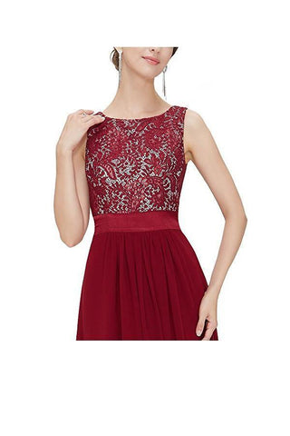 A-line Chiffon Round Neck Evening Dress Party Dress Prom Dress PG269