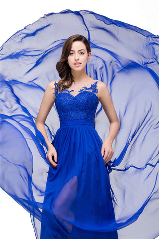 A-line Floor-length Crew Chiffon Bridesmaid Dresses