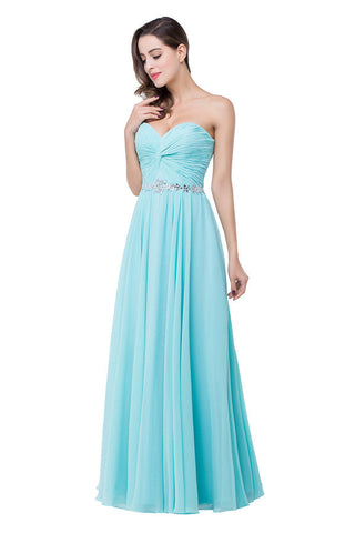 A-line Floor-length Ruffle Chiffon Sweetheart Bridesmaid Dresses