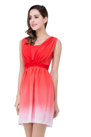 A-line Jewel Red Bridesmaid Dress