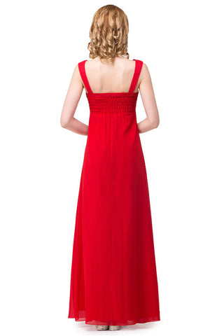 A-line Knee-length V-neck Red Bridesmaid Dresses
