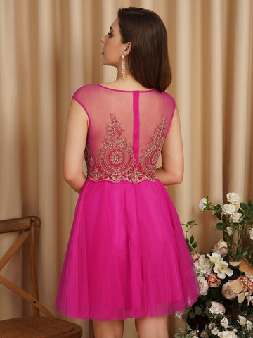 A-Line Lace Appliques Sweetheart Short Evening Dresses