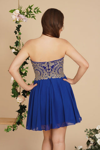 A Line Lace Appliques Sweetheart Short Prom Dresses