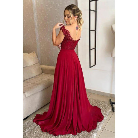 A-line Off Shoulder Lace Plus Size Mother of The Birde Dress