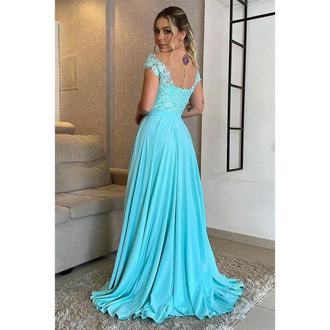 A-line Off Shoulder Lace Plus Size Mother of The Birde Dress