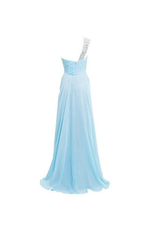 A line One Shoulder Long Bridesmaid Prom Dresses PG266