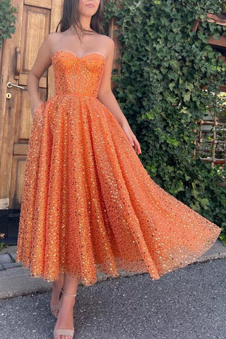 Robe de bal trapèze, robe scintillante et brillante, robe de cocktail longue sans manches en dentelle à sequins, décolleté cœur