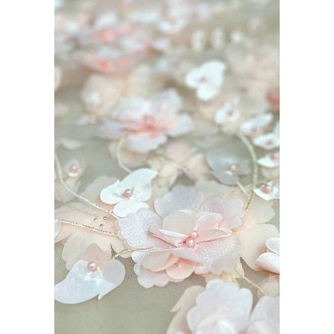 Robe de soirée trapèze bustier en tulle avec appliques sans manches