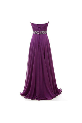 A-line Sweetheart Chiffon Long Prom Dresses Evening Dresses PG249