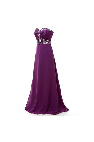 A-line Sweetheart Chiffon Long Prom Dresses Evening Dresses PG249