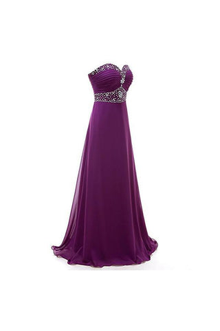 A-line Sweetheart Chiffon Long Prom Dresses Evening Dresses PG249